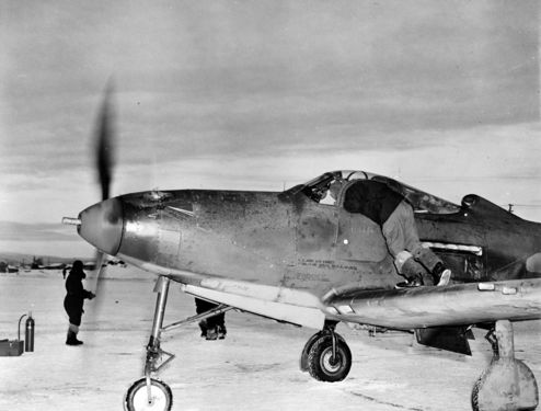 Lend-Lease P-39L-1-BE Airacobra parked in Nome, Alaska c. 1943-44.jpg